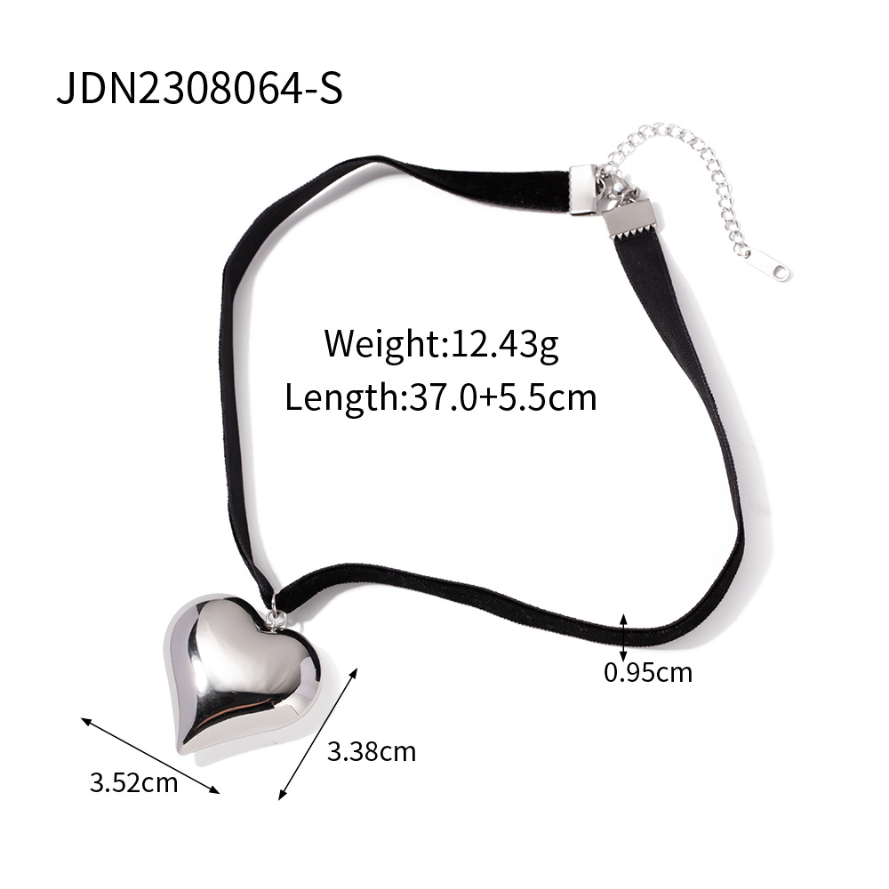 Gold Plated Stainless Steel Smooth Love Heart Necklace - Hypo-Allergenic, Tarnish & Water Resistant Chunky Jewelry for Women - Image 10