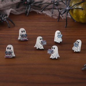 Halloween Ghost Wooden Studs Book Set – Perfect for Spooky Celebrations!