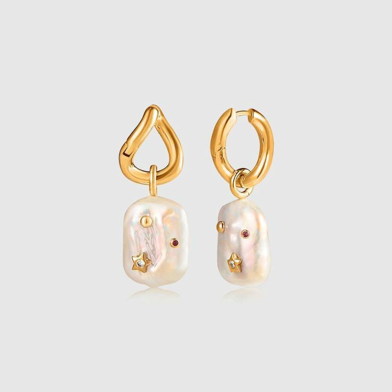 Elegant Women's Amberley Baroque Pearl Earrings for Timeless Style - Image 2