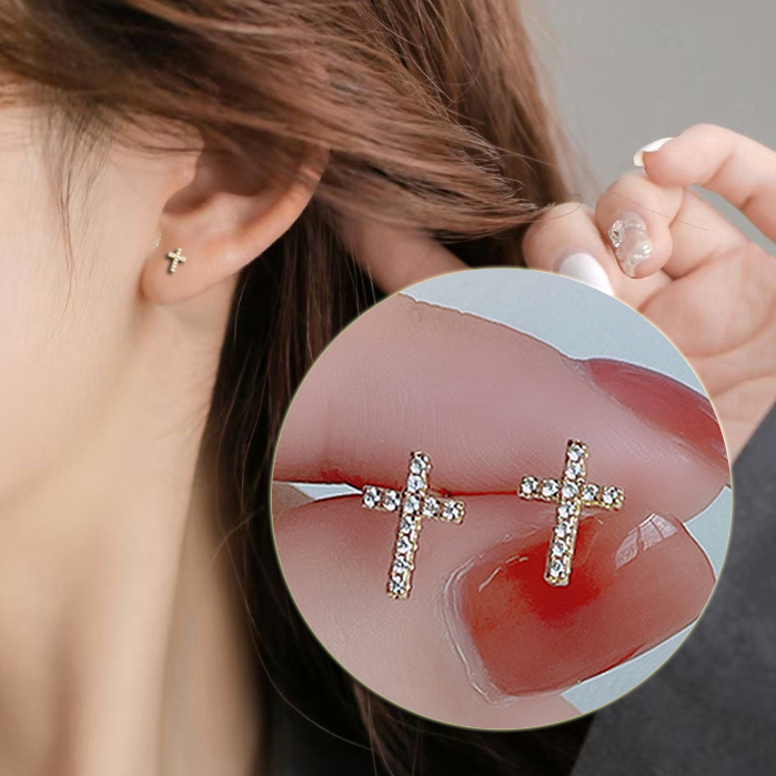 2024 Stylish Stainless Steel Cross Earrings - Versatile Gifts for Birthdays & Anniversaries