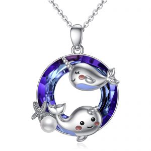 Narwhal Necklace in 925 Sterling Silver - Unique Unicorn of The Sea Jewelry Gifts