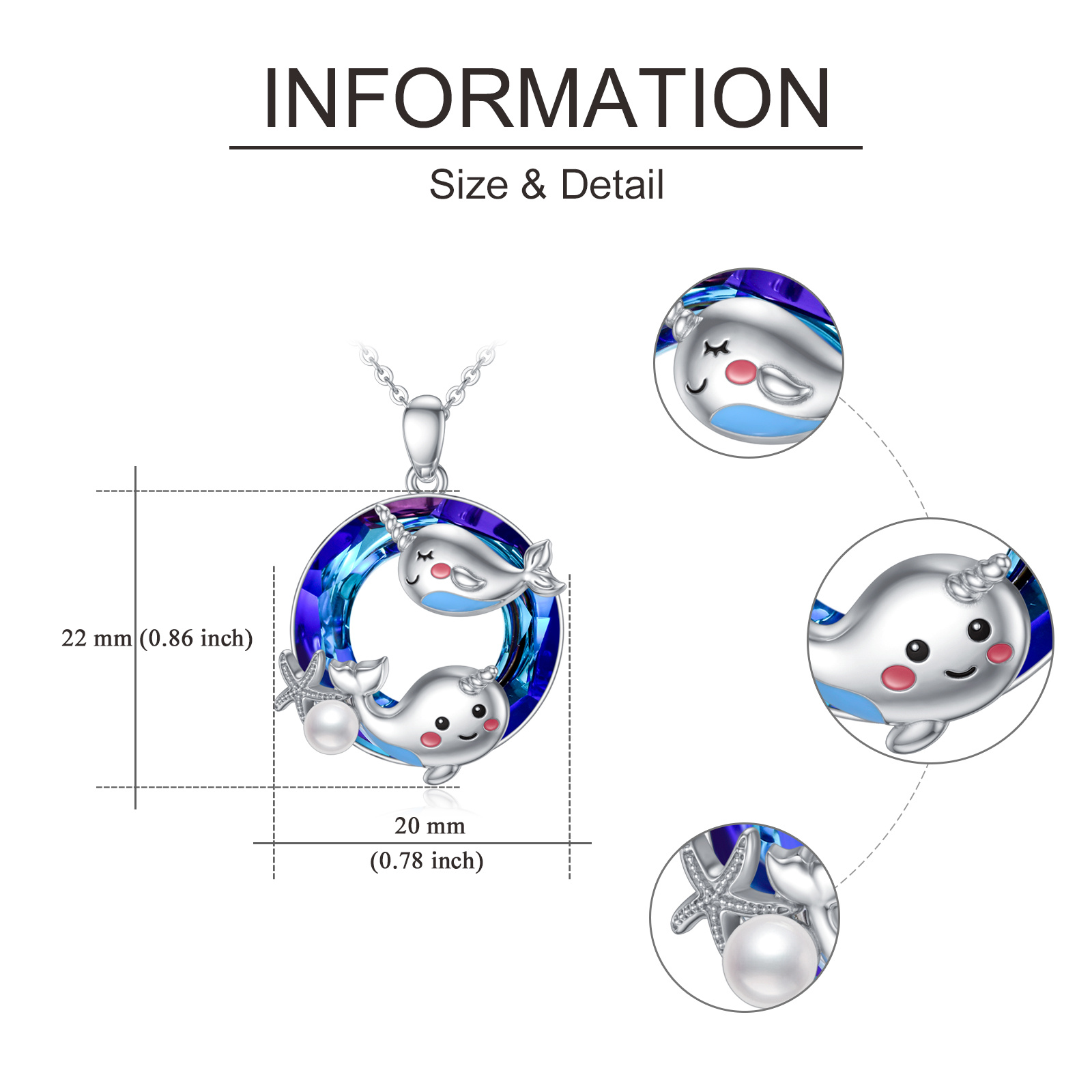 Narwhal Necklace in 925 Sterling Silver - Unique Unicorn of The Sea Jewelry Gifts - Image 5