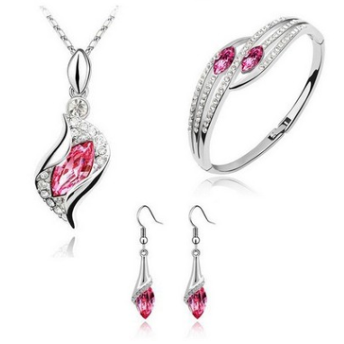 Wholesale Austria Crystal Alloy Jewelry Set: New Angel Elf Earrings, Necklace & Bracelet - Image 2
