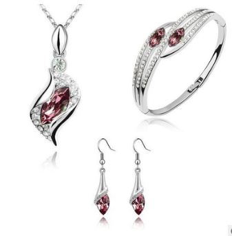 Wholesale Austria Crystal Alloy Jewelry Set: New Angel Elf Earrings, Necklace & Bracelet - Image 3