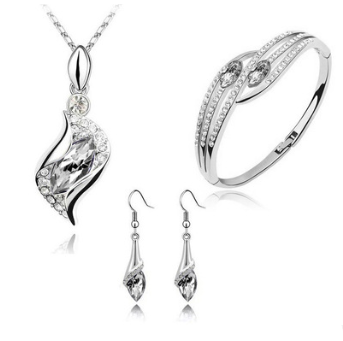 Wholesale Austria Crystal Alloy Jewelry Set: New Angel Elf Earrings, Necklace & Bracelet - Image 9