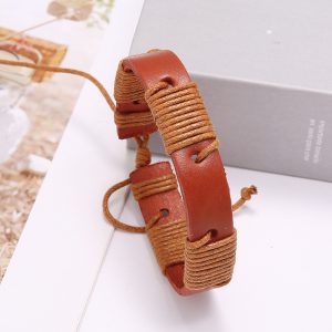 Vintage Weave Cattle Leather Bracelet - Stylish & Simple Design