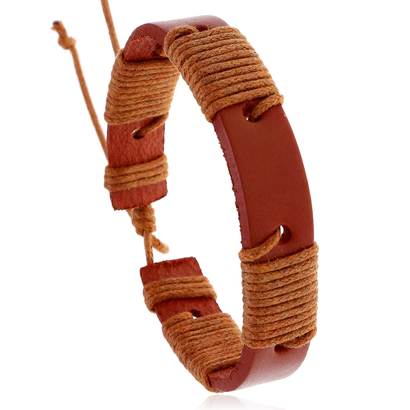 Vintage Weave Cattle Leather Bracelet - Stylish & Simple Design - Image 5