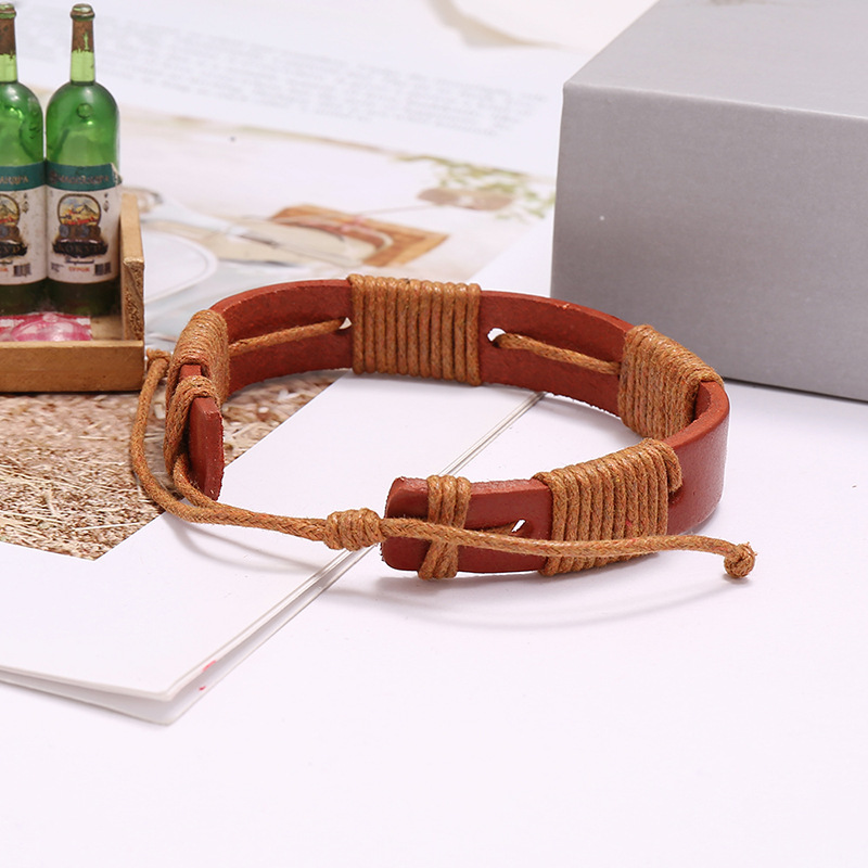 Vintage Weave Cattle Leather Bracelet - Stylish & Simple Design - Image 7