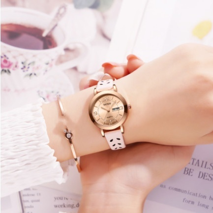 Waterproof Dual Calendar Women's Alloy Quartz Watch with Night Light Feature - Image 2