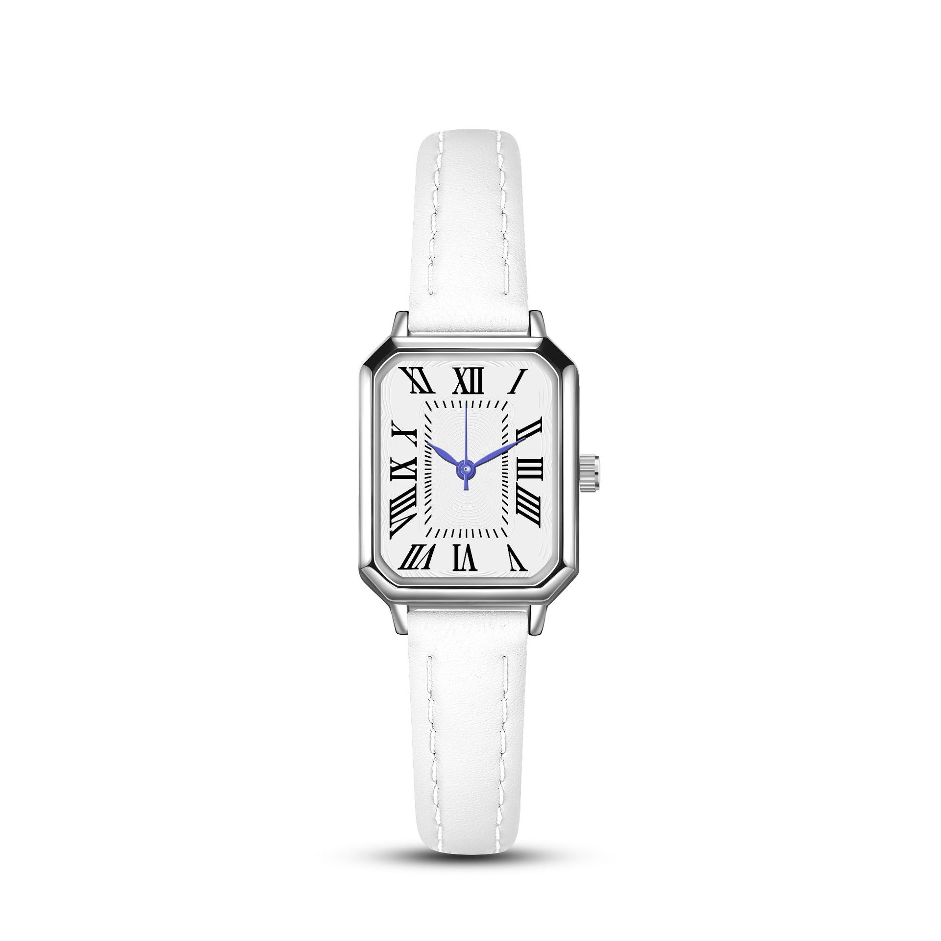 Stylish Roman Women's Quartz Watch with Artistic Silver Case and Thin Strap - Image 3