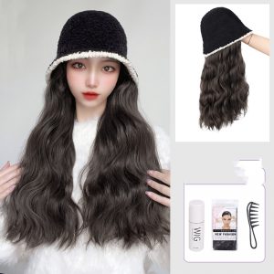 Ripple Trendy Long Curly Hair Fisherman Hat - Fashionable & Stylish