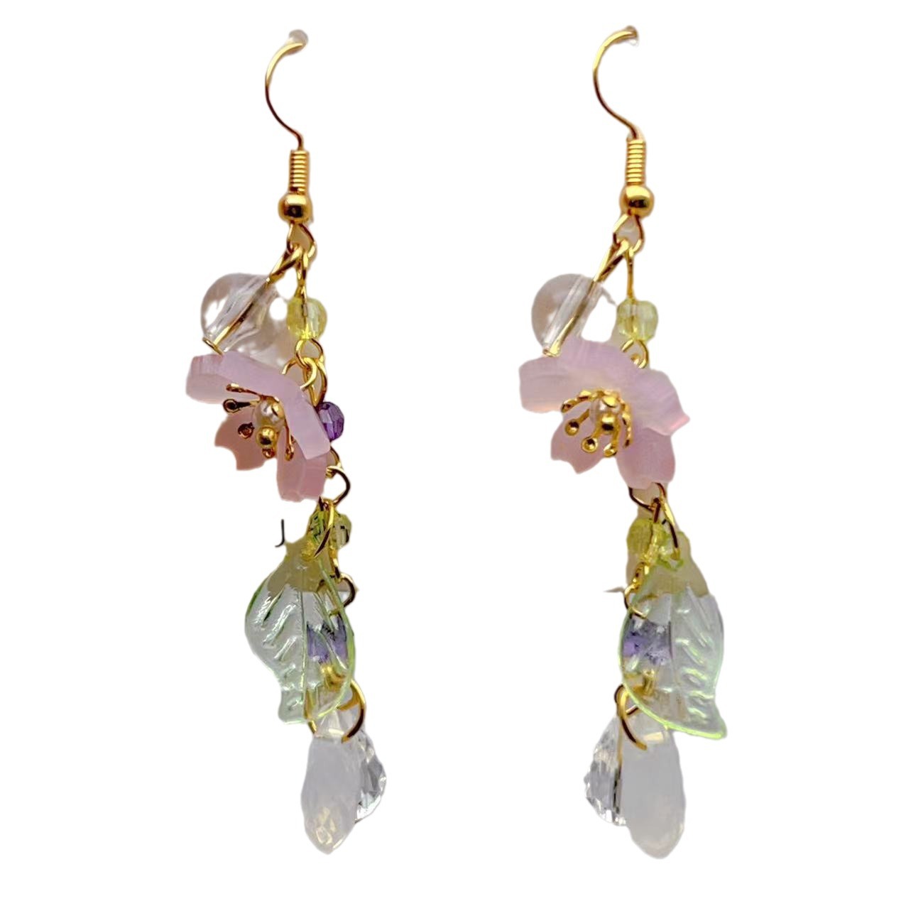 Elegant Cherry Blossom Leaves Resin Flower Ear Hooks for a Stylish Look - Image 5