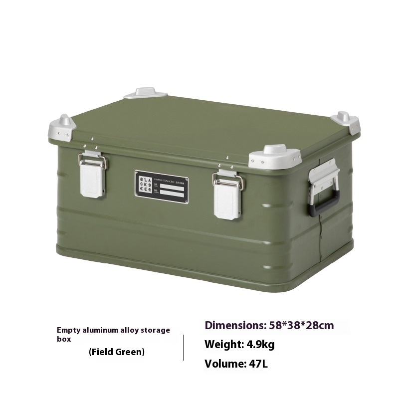 Durable Outdoor Aluminum Alloy Storage Box for Camping - Portable Vehicle-Mounted Wild Camping Gear - Image 14