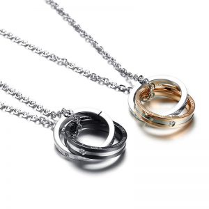 Elegant Stainless Steel Couple Necklace - Perfect for Love & Connection