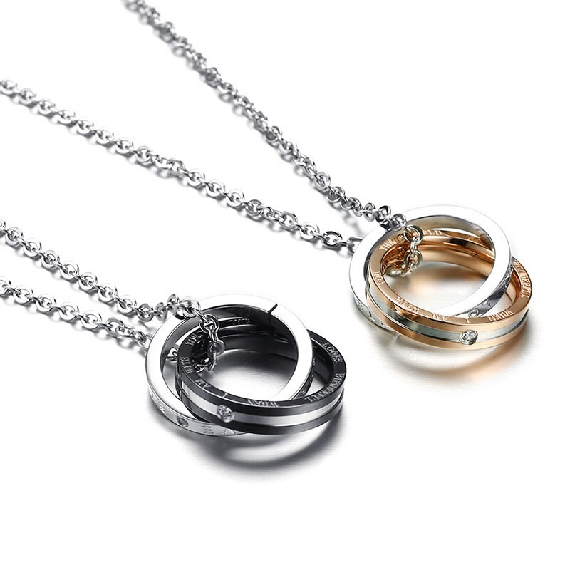 Elegant Stainless Steel Couple Necklace - Perfect for Love & Connection