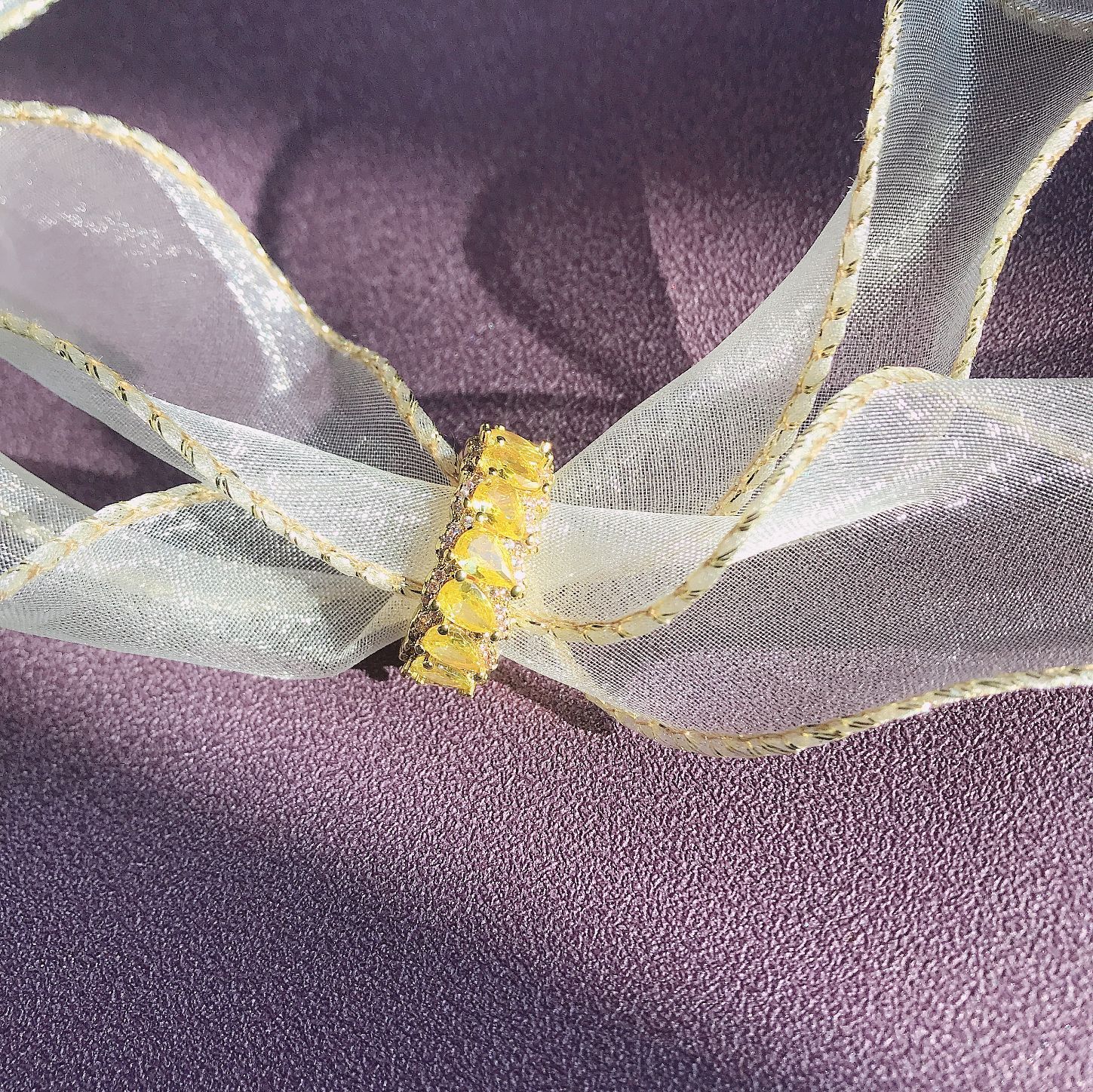 Elegant Water Drop Obsidian 18K Plated Ring - Luxurious Jewelry Piece - Image 5