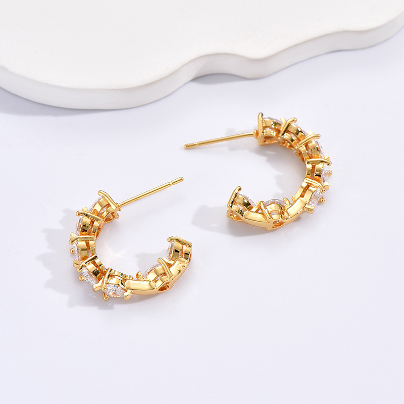 Stylish Rhinestone C-Ring Ear Clips - Elegant Simple Ornament Earrings - Image 5
