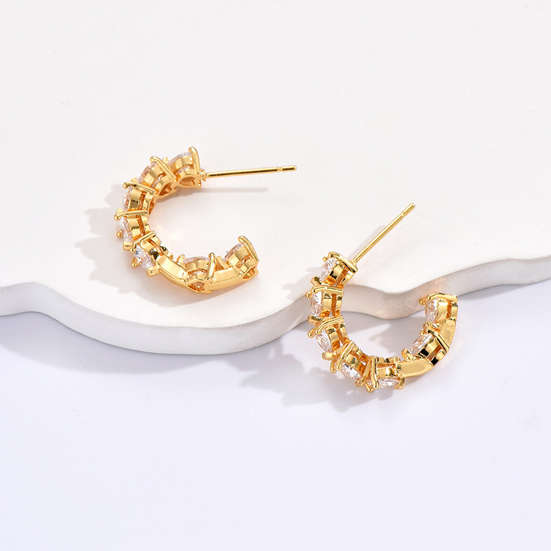 Stylish Rhinestone C-Ring Ear Clips - Elegant Simple Ornament Earrings - Image 10