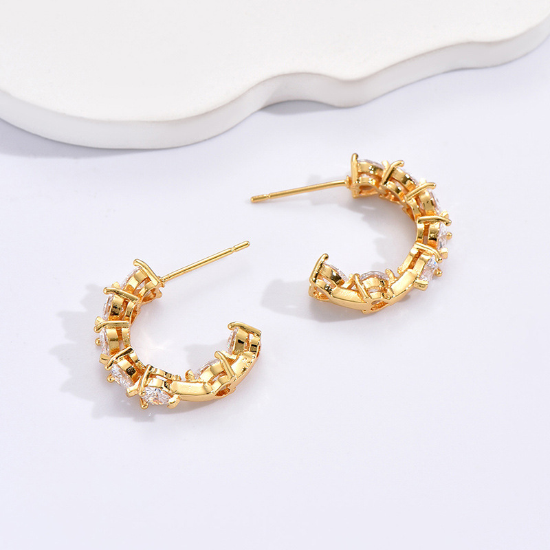 Stylish Rhinestone C-Ring Ear Clips - Elegant Simple Ornament Earrings - Image 11
