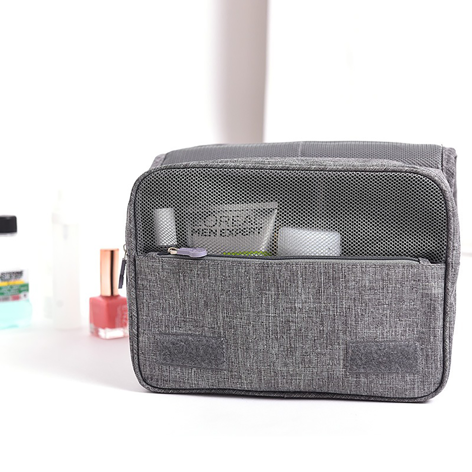 Travel Hanging Toiletry Bag - Waterproof Large Makeup Organizer & Shaving Kit, Essential Carry-on Travel Accessories for Cosmetics - Image 8