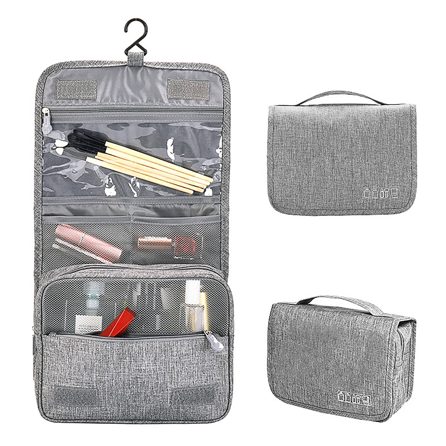 Travel Hanging Toiletry Bag - Waterproof Large Makeup Organizer & Shaving Kit, Essential Carry-on Travel Accessories for Cosmetics - Image 11