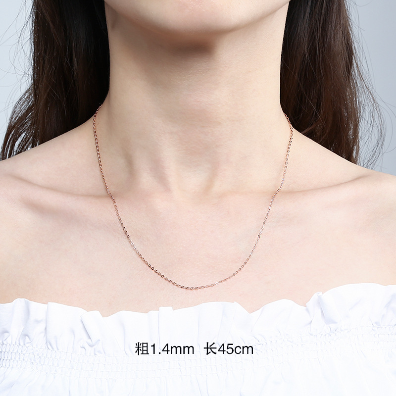 Elegant Women's 925 Sterling Silver Necklace - Simple Accessories with 18k Plating - Image 2