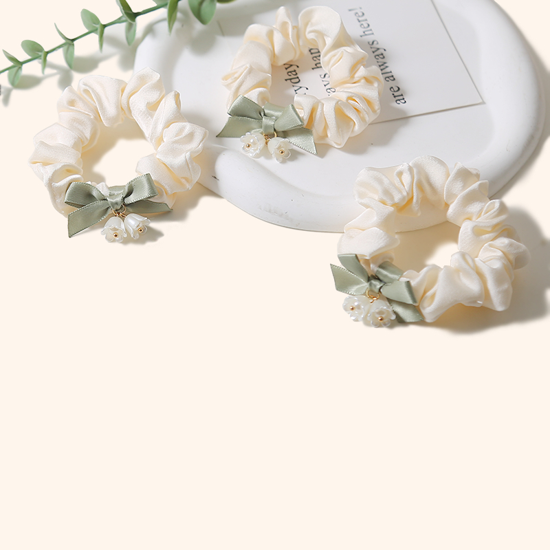 Bow Lily Large Intestine Ring Hair Tie for Ponytails - Durable & Stylish