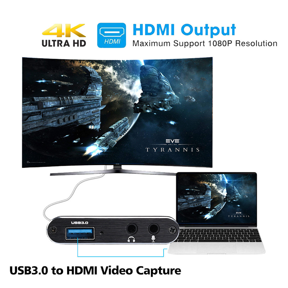HDMI Video Capture Card - 4K Screen Recording & USB 3.0 1080P 60FPS Game Capture