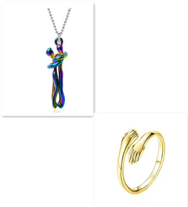 Unisex Love Hug Necklace for Men and Women - Simple Clavicle Chain Jewelry, Perfect Valentine's Day Gift for Couples - Image 7