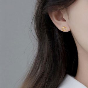 E1337 S925 Silver Charming Stud Earrings - Small, Sweet & Unique Style