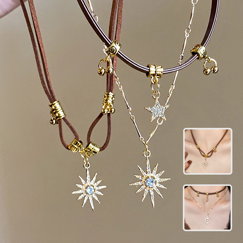Vintage Sunflower Stars Necklace - Women's Customized Pendant Jewelry Fashion - Image 2