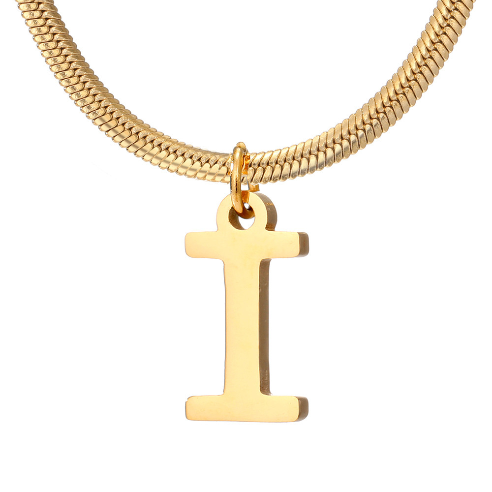 Stylish Minimalist A-Z Letter Pendant Necklace for Women - Gold Stainless Steel Snake Chain Jewelry Gift for Birthdays - Image 6
