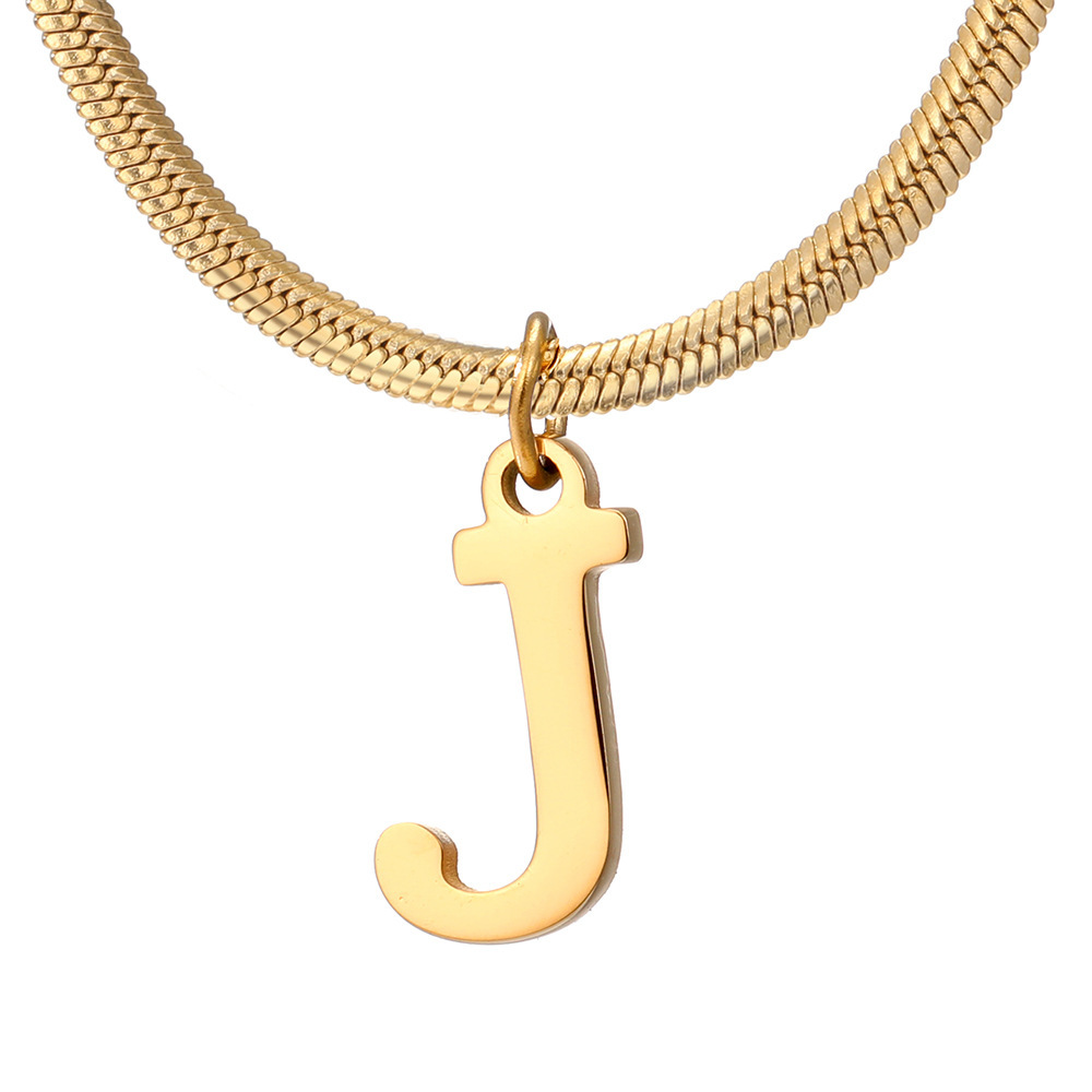 Stylish Minimalist A-Z Letter Pendant Necklace for Women - Gold Stainless Steel Snake Chain Jewelry Gift for Birthdays - Image 7