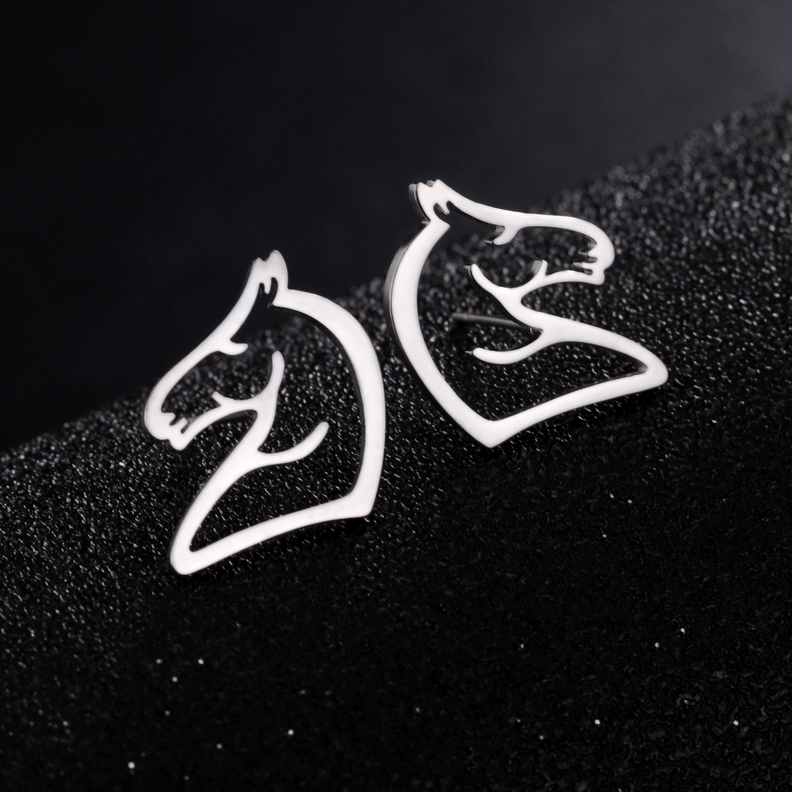 Stylish Titanium Steel Cartoon Hollow Out Stainless Steel Studs - Cute & Simple - Image 2