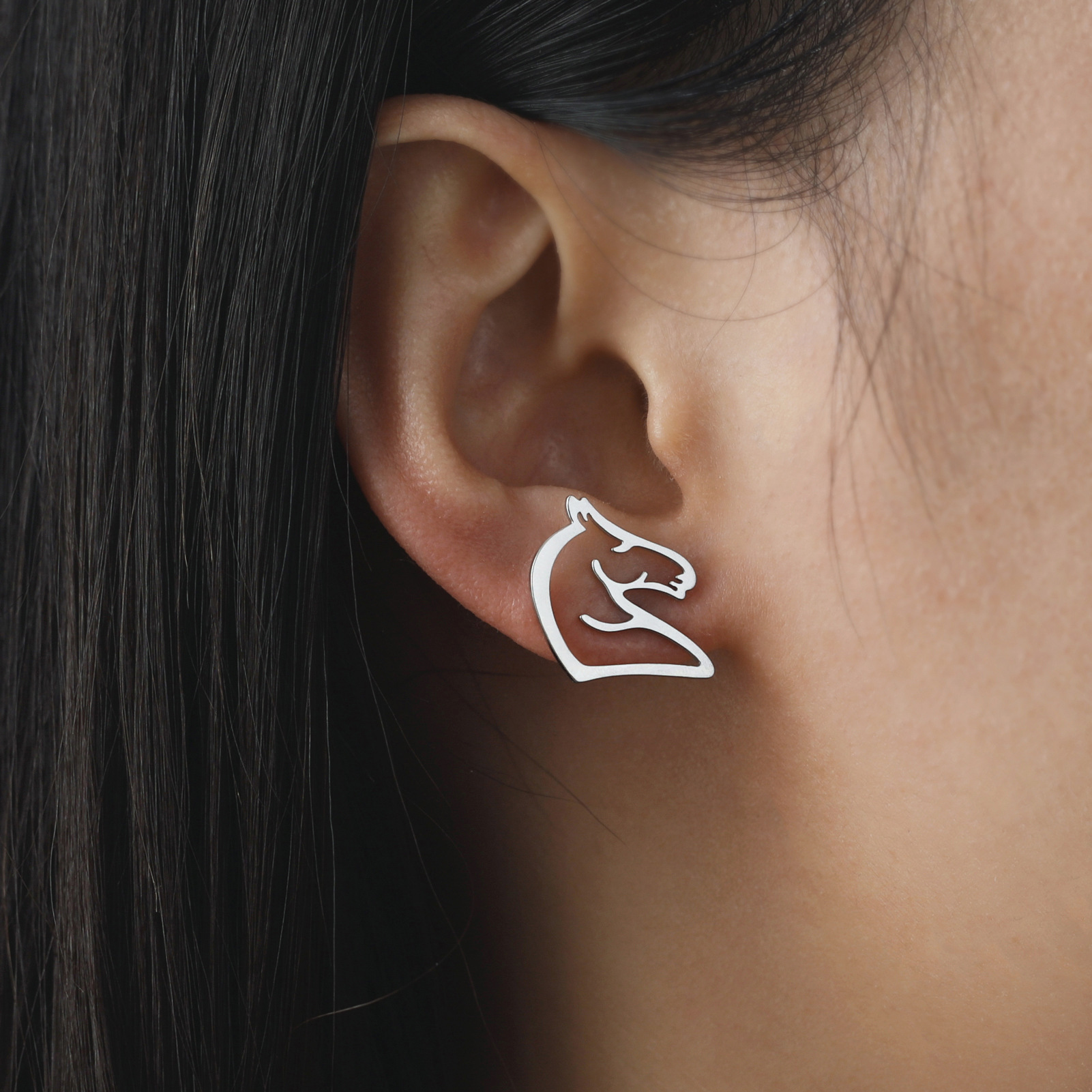 Stylish Titanium Steel Cartoon Hollow Out Stainless Steel Studs - Cute & Simple - Image 11