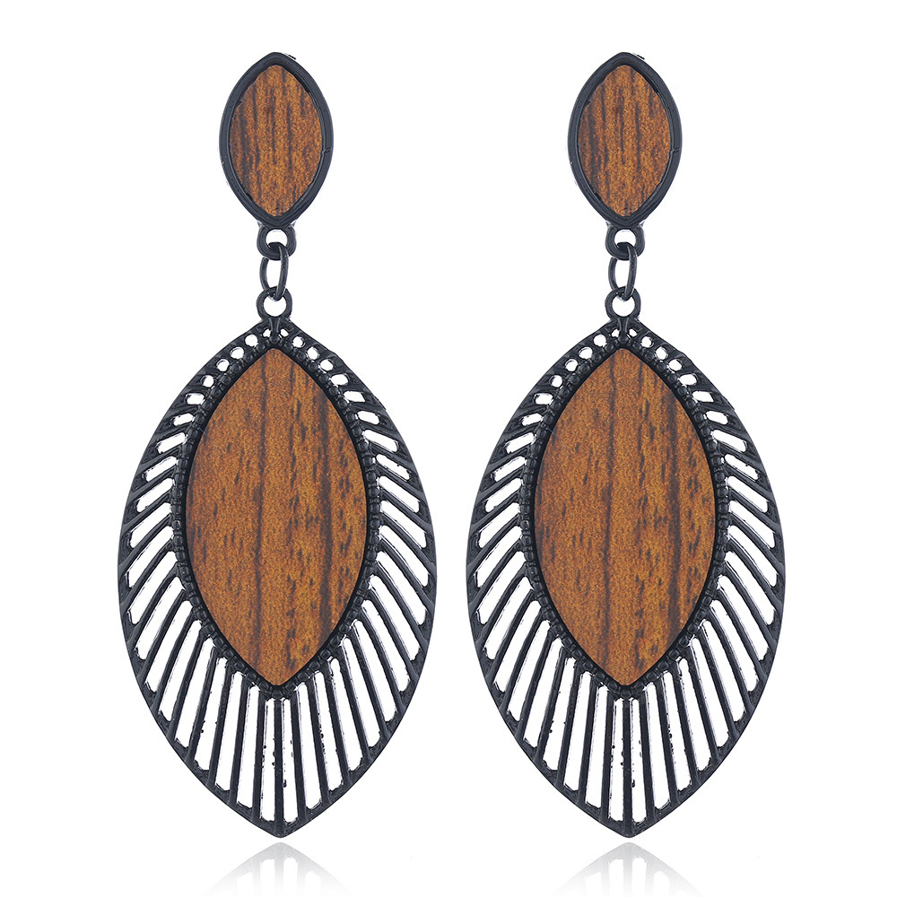 Stylish Vintage Alloy and Wooden Earrings – Creative Fashion Statement - Image 10