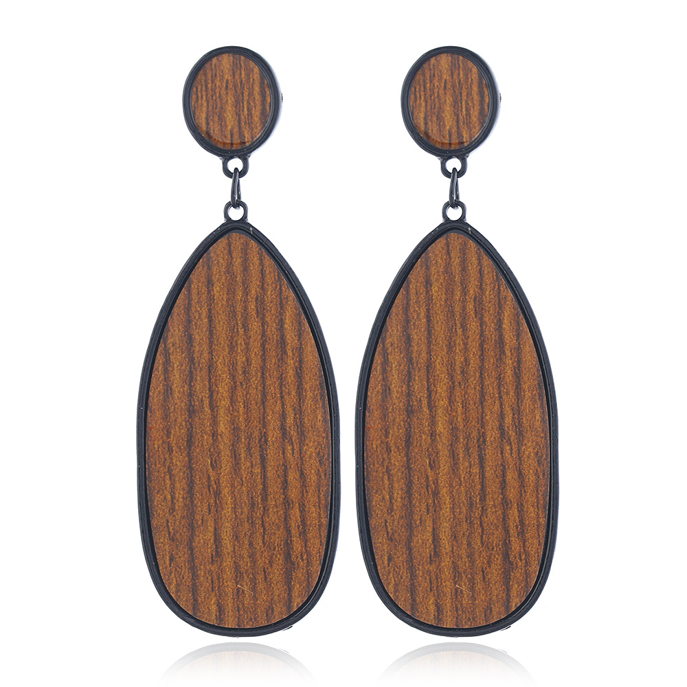 Stylish Vintage Alloy and Wooden Earrings – Creative Fashion Statement - Image 11