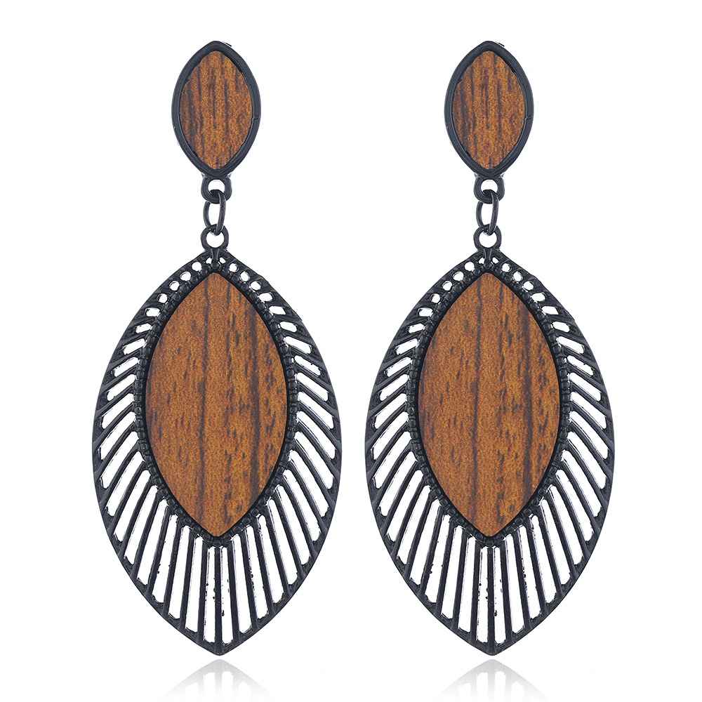 Stylish Vintage Alloy and Wooden Earrings – Creative Fashion Statement - Image 12