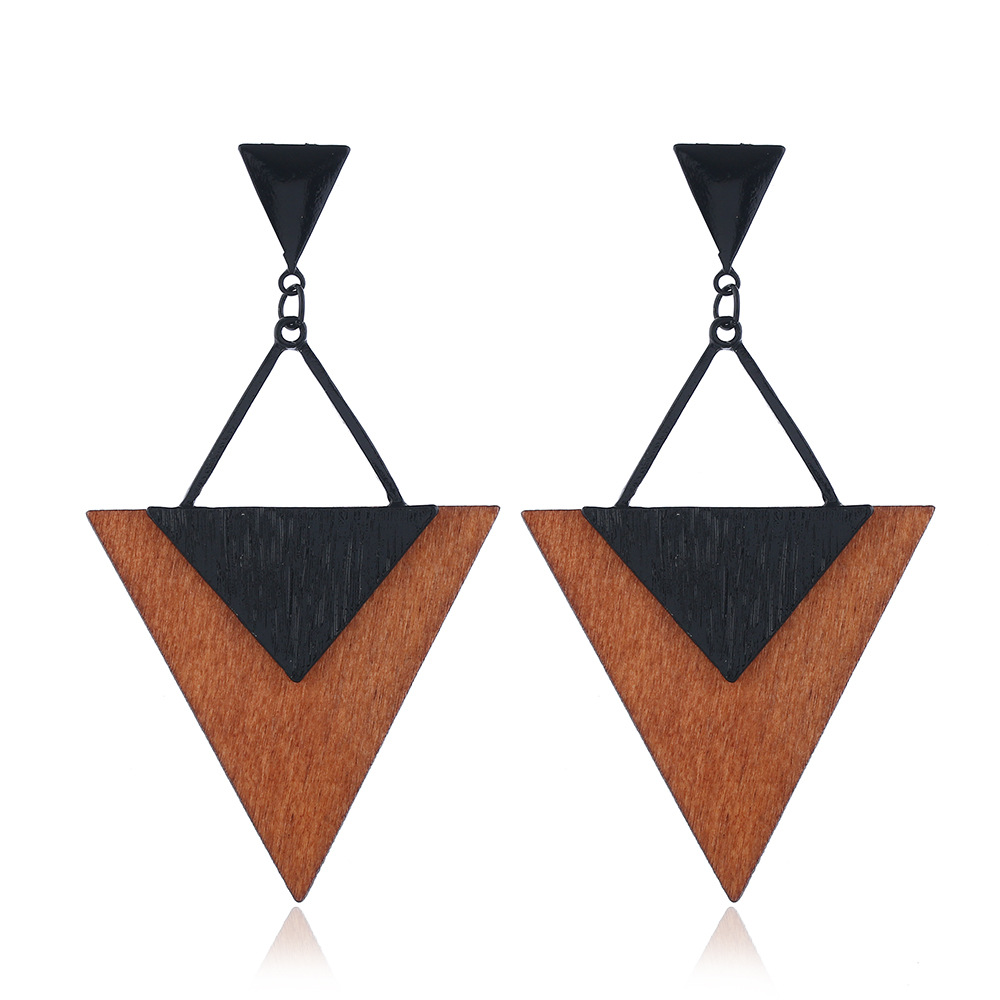 Stylish Vintage Alloy and Wooden Earrings – Creative Fashion Statement - Image 13