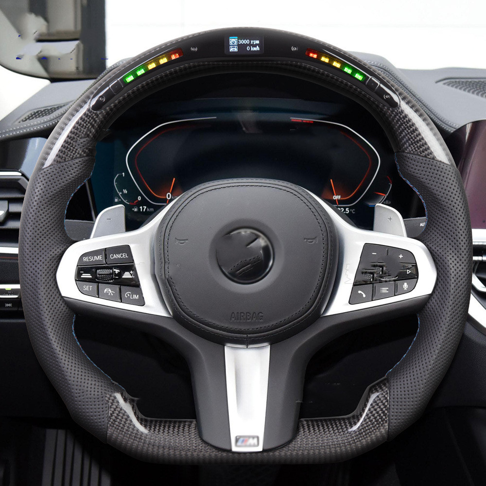 X3x5 Carbon Fiber Smart Multifunctional LED Sports Car Steering Wheel