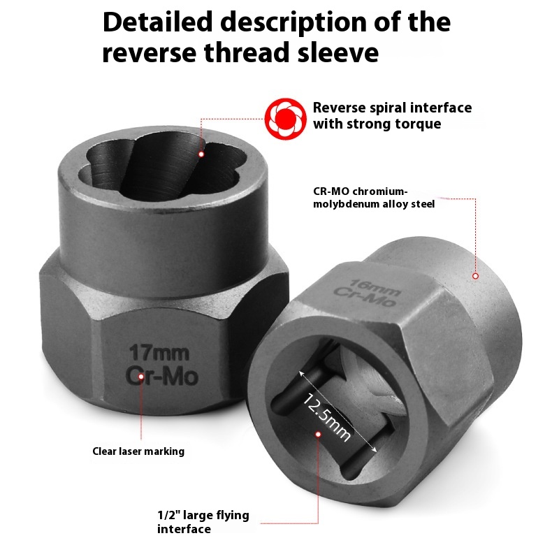 Reverse Tooth Sleeve Rust Damage Screw Extractor - Effortlessly Remove Stuck Screws - Image 2