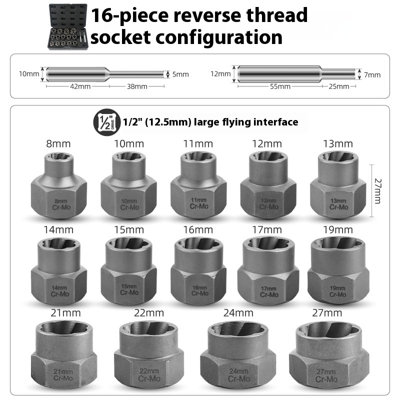 Reverse Tooth Sleeve Rust Damage Screw Extractor - Effortlessly Remove Stuck Screws - Image 3