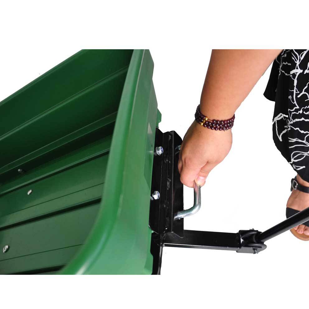 Durable Folding Garden Dump Cart with Steel Frame - 10-in. Wheels, 300-Pound Capacity