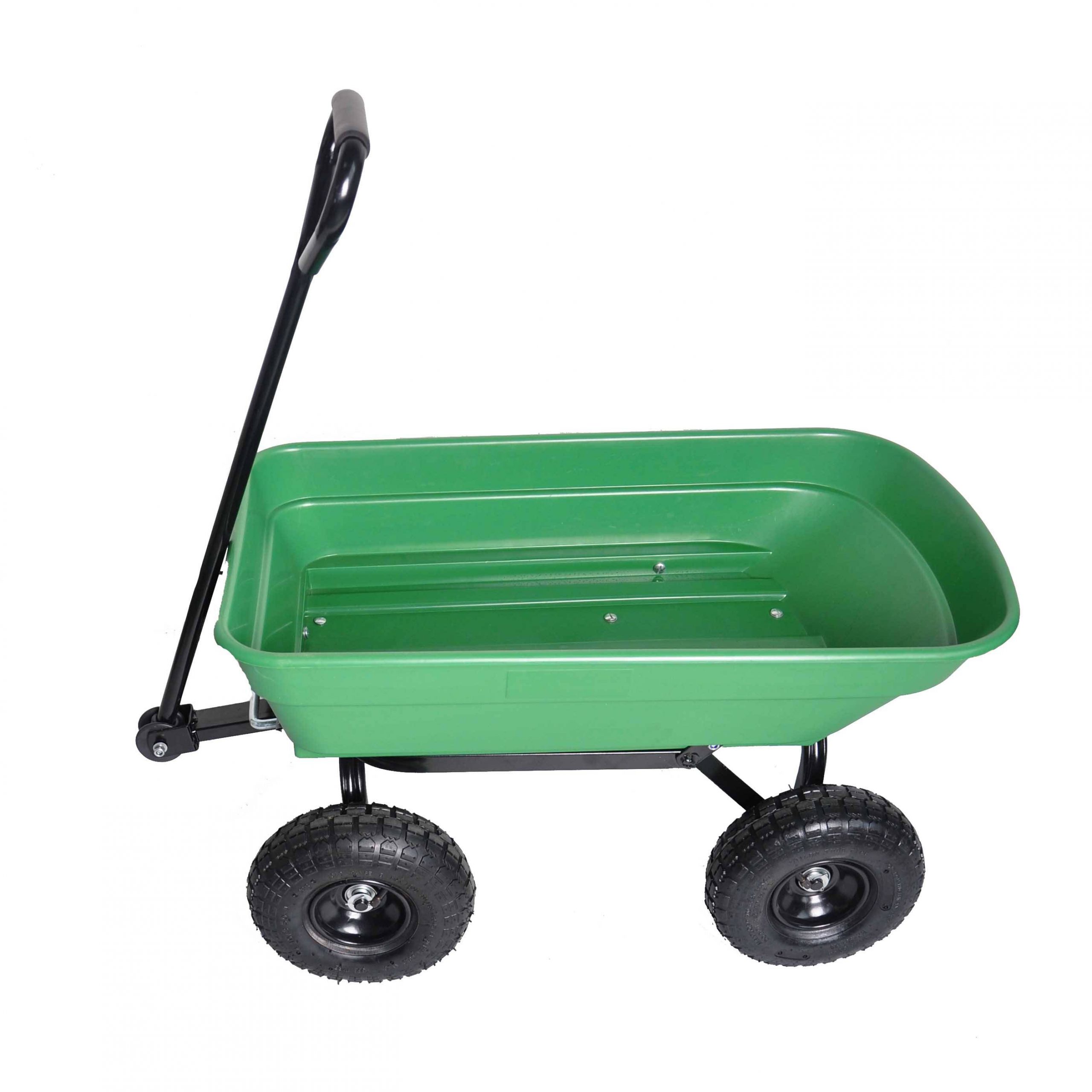 Durable Folding Garden Dump Cart with Steel Frame - 10-in. Wheels, 300-Pound Capacity - Image 3