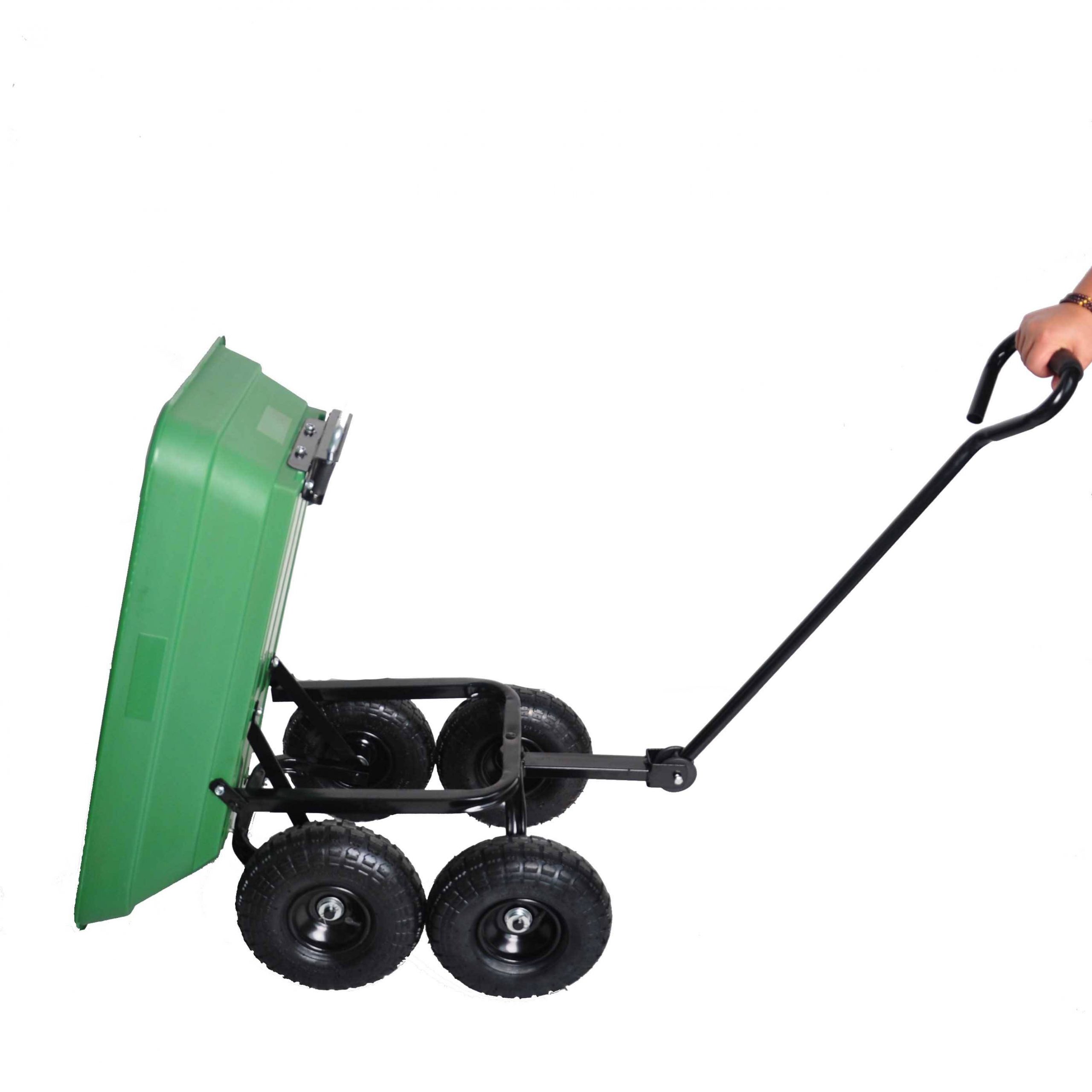 Durable Folding Garden Dump Cart with Steel Frame - 10-in. Wheels, 300-Pound Capacity - Image 8