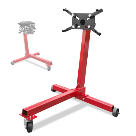 Heavy Duty Engine Stand 750LBS Capacity, 360° Rotating Engine Run Stand with 3 Casters for Auto Repair & Motorcycle Maintenance - Red - Image 3