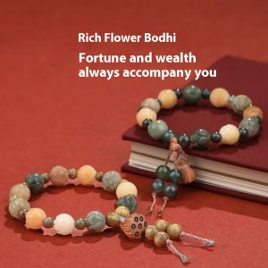 Agate Lotus Bodhi Bracelet - Water Plants God of Wealth Design