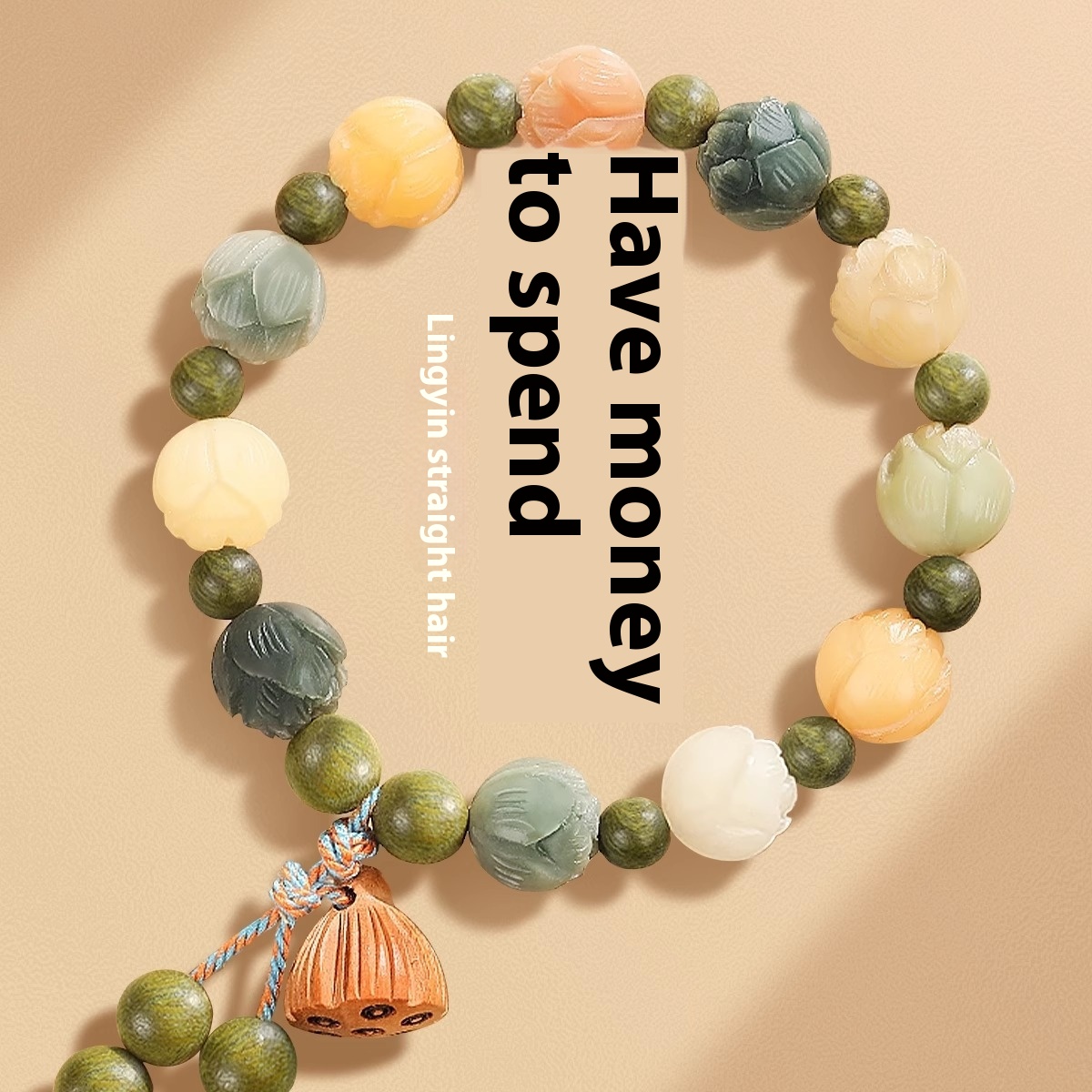 Agate Lotus Bodhi Bracelet - Water Plants God of Wealth Design - Image 2