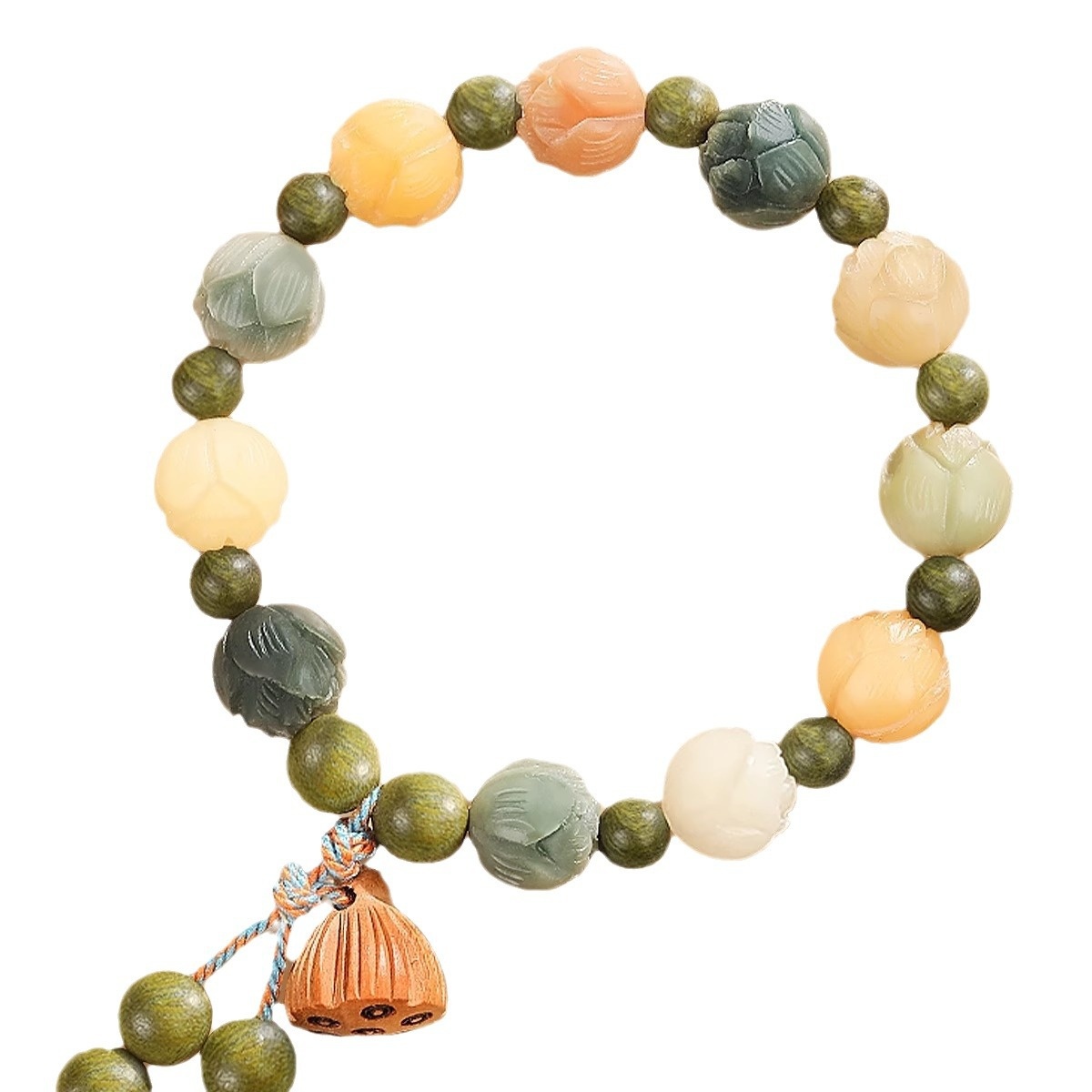Agate Lotus Bodhi Bracelet - Water Plants God of Wealth Design - Image 5