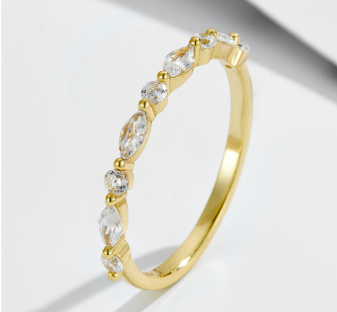 S925 Sterling Silver Stunning Ice Flower Cut Zircon Ring Set